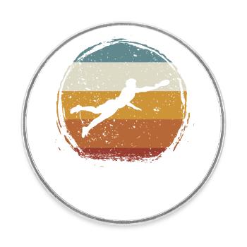 Retro vintage Ultimate Frisbee - Runder Kühlschrankmagnet - Weiß - Vorne