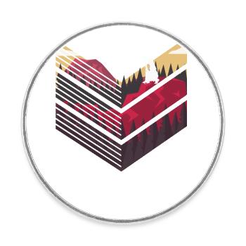 Chasseur, nature merveilleuse - Magnet rond - blanc - Devant