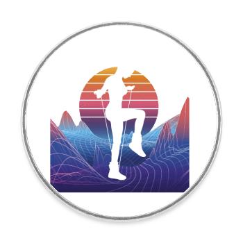 Vaporwave Rope Jumping - Runder Kühlschrankmagnet - Weiß - Vorne
