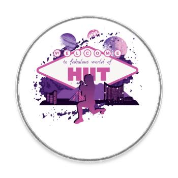 Fabulous world of HIIT - Round  fridge magnet - white - Front