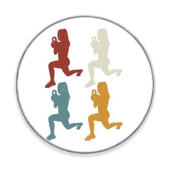 Retro HIIT - Runder Kühlschrankmagnet - Weiß - Vorne