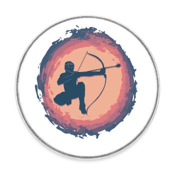 Splash Arrowtag - Runder Kühlschrankmagnet - Weiß - Vorne