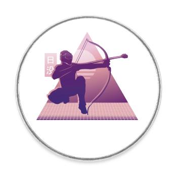 Vaporwave Arrowtag - Runder Kühlschrankmagnet - Weiß - Vorne