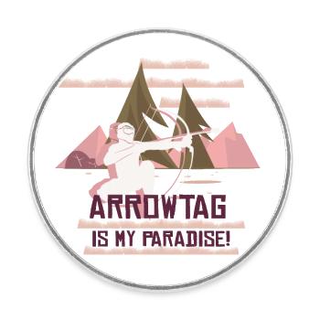 Arrowtag Tir à l’arc - Magnet rond - blanc - Devant