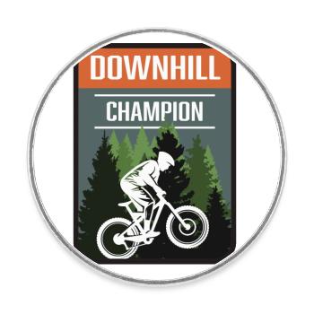 Champion de descente - Magnet rond - blanc - Devant