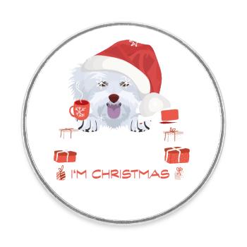 Marché de Noël maltais - Magnet rond - blanc - Devant