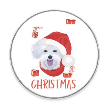 Malteser Merry Christmas - Round  fridge magnet - white - Front