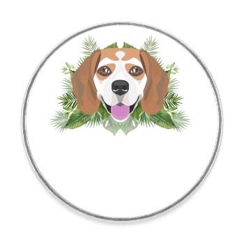 Tropical Beagle - Runder Kühlschrankmagnet - Weiß - Vorne