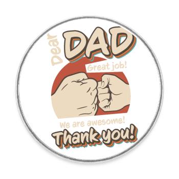 Bester Papa, Vatertag und Geburtstag - Runder Kühlschrankmagnet - Weiß - Vorne