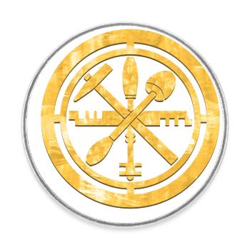 Glaser Zunft Logo Wappen Gold - Runder Kühlschrankmagnet - Weiß - Vorne