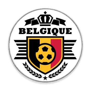 Belgium (Belgique) coat of arms - Round  fridge magnet - white - Front