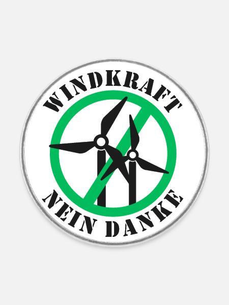 Windkraft Nein Danke - Runder Kühlschrankmagnet - Weiß