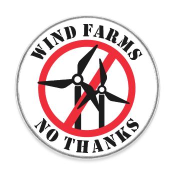 Wind Farms No Thanks - Round  fridge magnet - white - Front