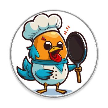 Chef Cluck: A Whimsical Cartoon Chicken - Round  fridge magnet - white - Front