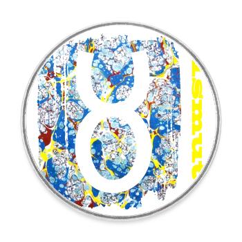 bismuth e 205 - Round  fridge magnet - white - Front