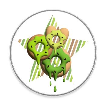 Kiwi Donuts mit Stern. - Runder Kühlschrankmagnet - Weiß - Vorne