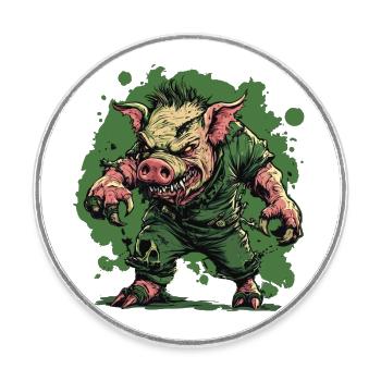 Frankenswine - Magnet rond - blanc - Devant