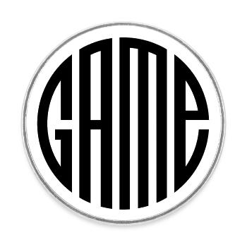 Gaming - Runder Kühlschrankmagnet - Weiß - Vorne