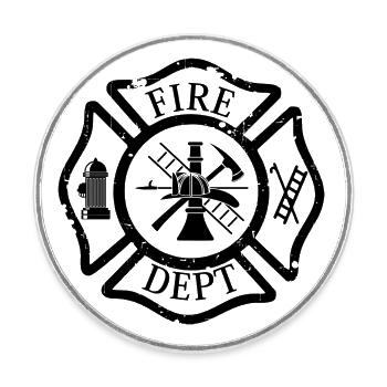 Fire - Round  fridge magnet - white - Front