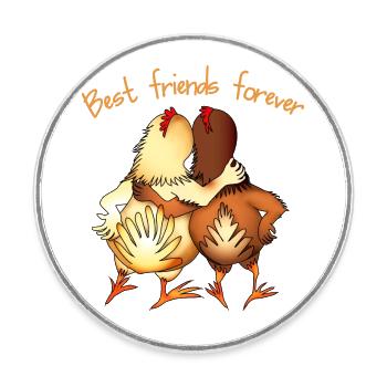 Best Friends Forever - Round  fridge magnet - white - Front