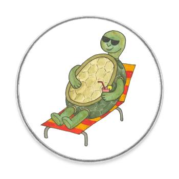 Chill Toad - Round  fridge magnet - white - Front