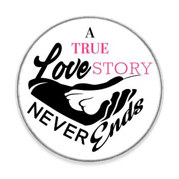 Hundepfote Love Story - Runder Kühlschrankmagnet - Weiß - Vorne