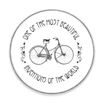 Beautiful Bike, Beautiful Bicycle - Round  fridge magnet - white - Front