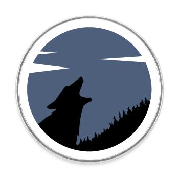 Das Wolfsrudel nachtblau - Runder Kühlschrankmagnet - Weiß - Vorne