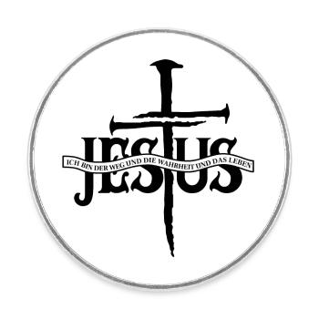 Jesus Christus von Nazareth Glaube Bibel Jesus - Runder Kühlschrankmagnet - Weiß - Vorne