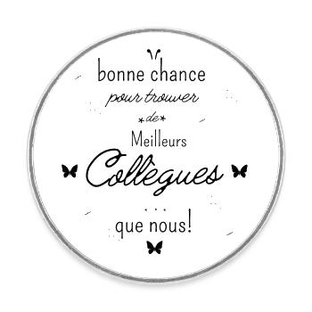Cadeau départ retraite - Magnet rond - blanc - Devant