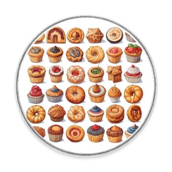 De délicieux muffins - Magnet rond - blanc - Devant