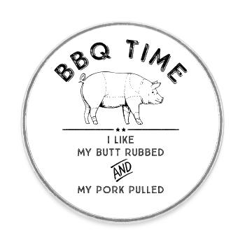 Humorous BBQ Enthusiast - Round  fridge magnet - white - Front