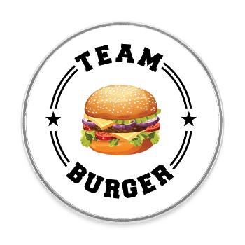 TEAM BURGER College Round - Magnet rond - blanc - Devant