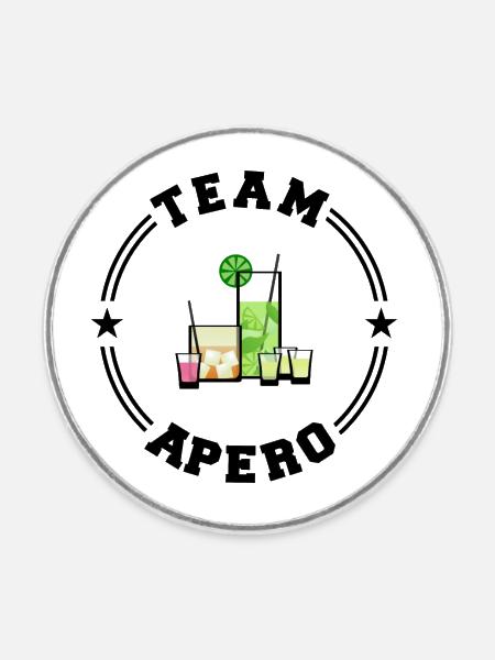 TEAM APERO College-Runde - Runder Kühlschrankmagnet - Weiß