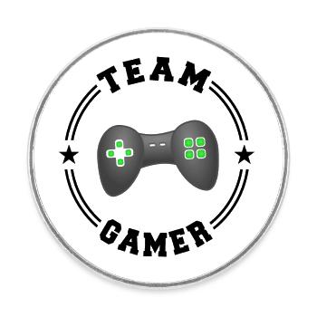 TEAM GAMER College Round - Magnet rond - blanc - Devant