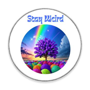 Stay Weird, abstrakter Baum der Farben - Runder Kühlschrankmagnet - Weiß - Vorne