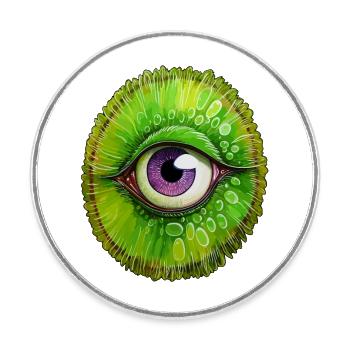 Vibrant kiwi joy - Round  fridge magnet - white - Front