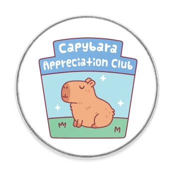 Club d’appréciation de Capybara mignon - Magnet rond - blanc - Devant
