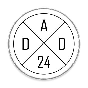 Dad 24 Kreis Kreuz Design - Runder Kühlschrankmagnet - Weiß - Vorne