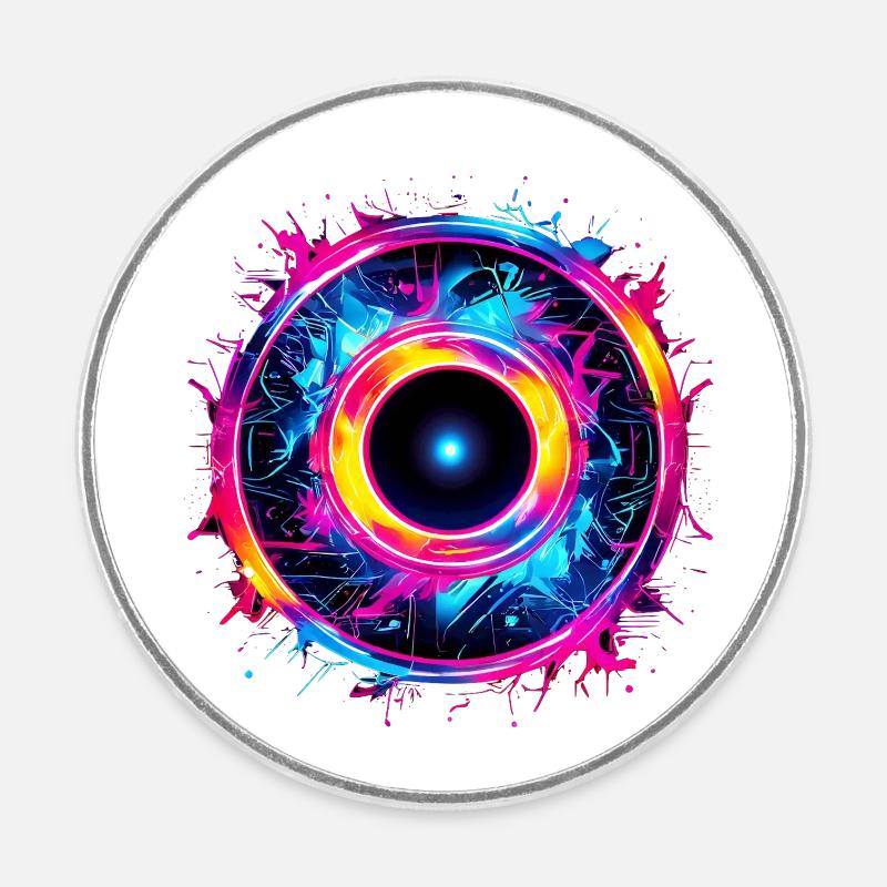 Power Symbol - Round  fridge magnet - white