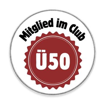 50th Birthday - Member of the Club Ü50 - Round  fridge magnet - white - Front