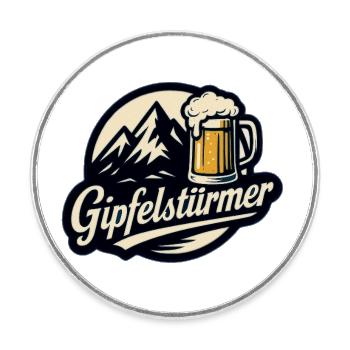 Gipfel Bier - Runder Kühlschrankmagnet - Weiß - Vorne