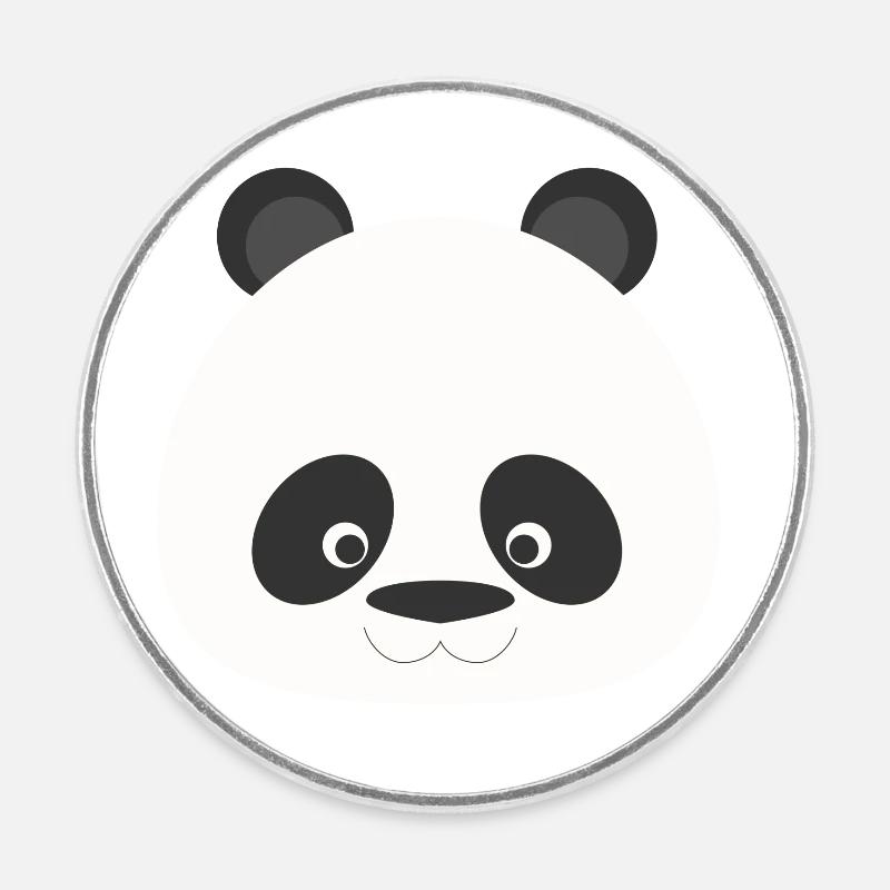 Panda - Magnet rond - blanc