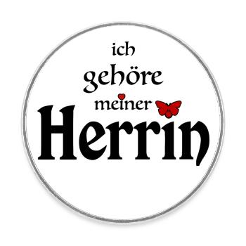 Herrin Domina Sklave Spruch - Runder Kühlschrankmagnet - Weiß - Vorne