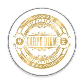 Carpe Diem - Round  fridge magnet - white - Front
