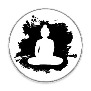 Yoga Buddha Yogi Art - Runder Kühlschrankmagnet - Weiß - Vorne