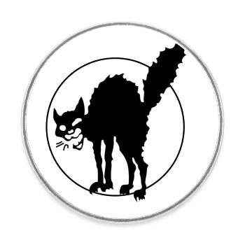 Chat anarchique - Magnet rond - blanc - Devant