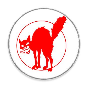 Chat anarchique - Magnet rond - blanc - Devant