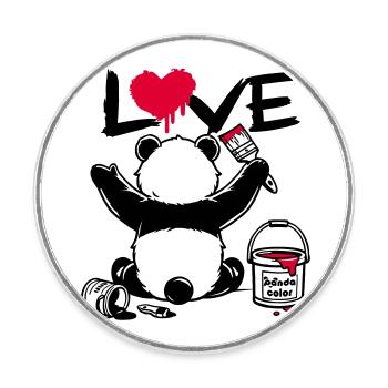 Panda Loveur - Love Painter - Round  fridge magnet - white - Front