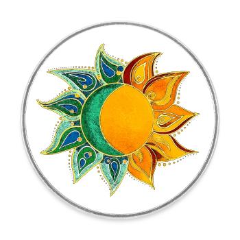 Sonne&Mond - Runder Kühlschrankmagnet - Weiß - Vorne